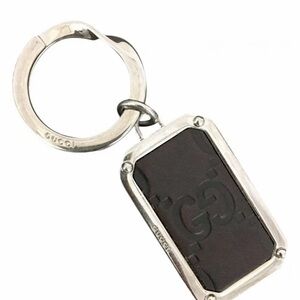 Gucci Guccissima Black and Silver Key Holder